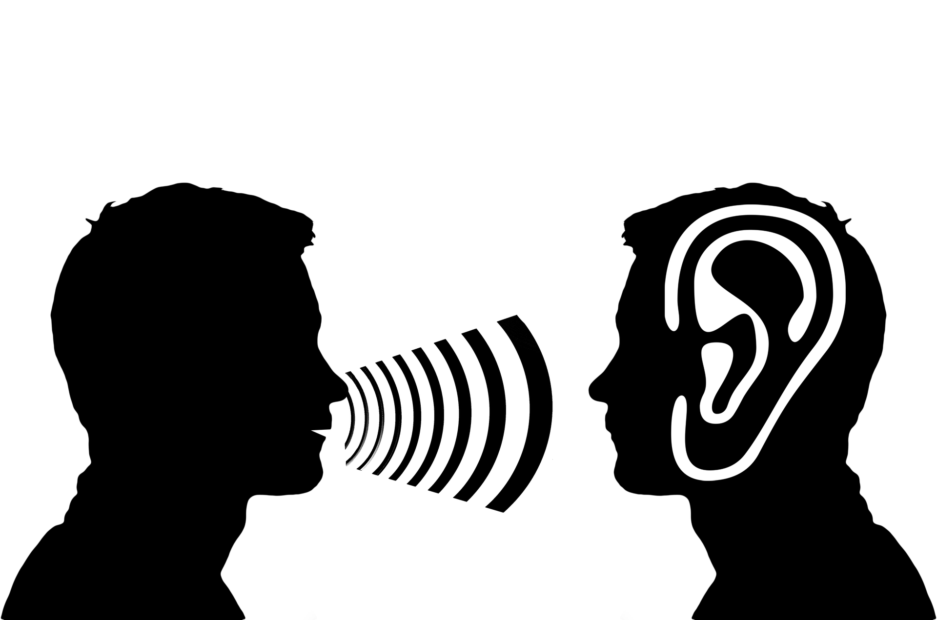 diagram of sound waves moving from person to person