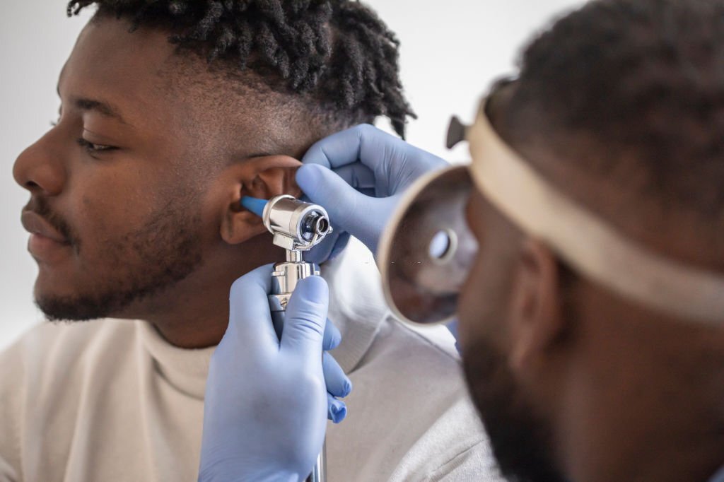 hearing test for young man