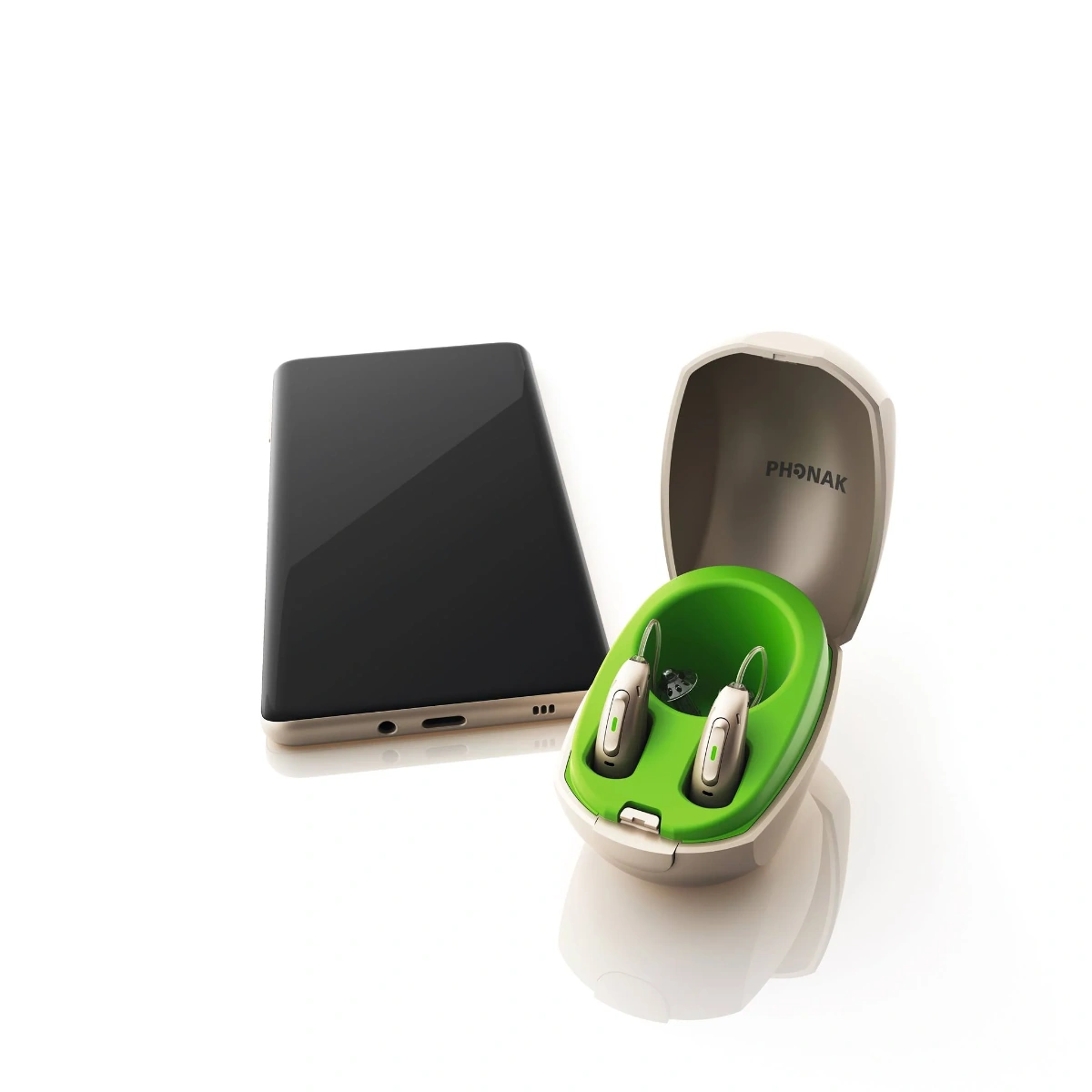 Phonak Audeo Paradise rechargeable in case with ipad