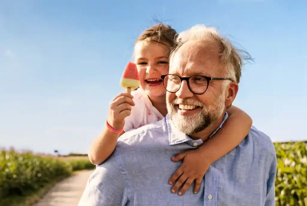 Grandfather with granddaughter