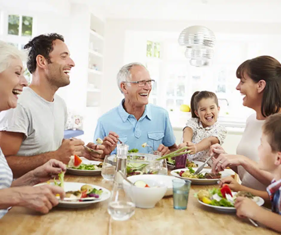 Hearing loss affects family-having dinner together